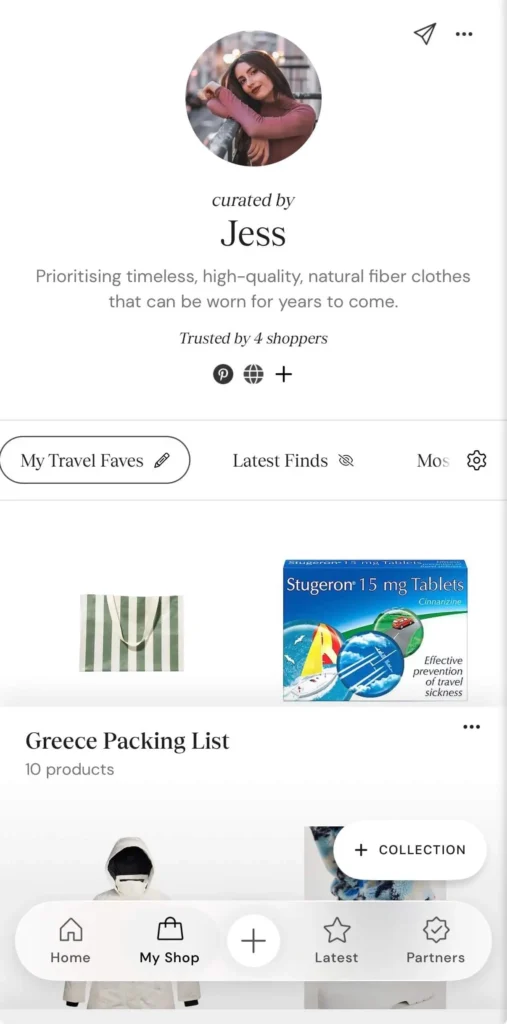 ShopMy app for travel creators and bloggers