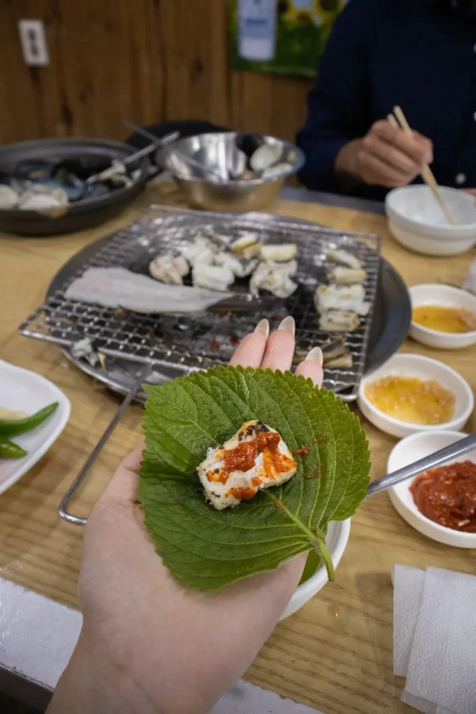 Food delicacies of Busan: Gomjangeo-gui (Grilled Hagfish / Eel)