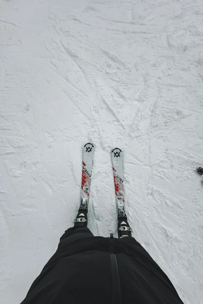 ski boots and skis